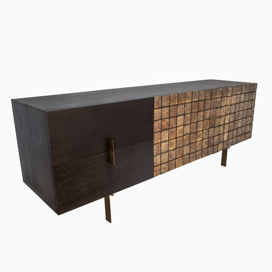 Wooden Console 2-Tone 71" - Black / Brown