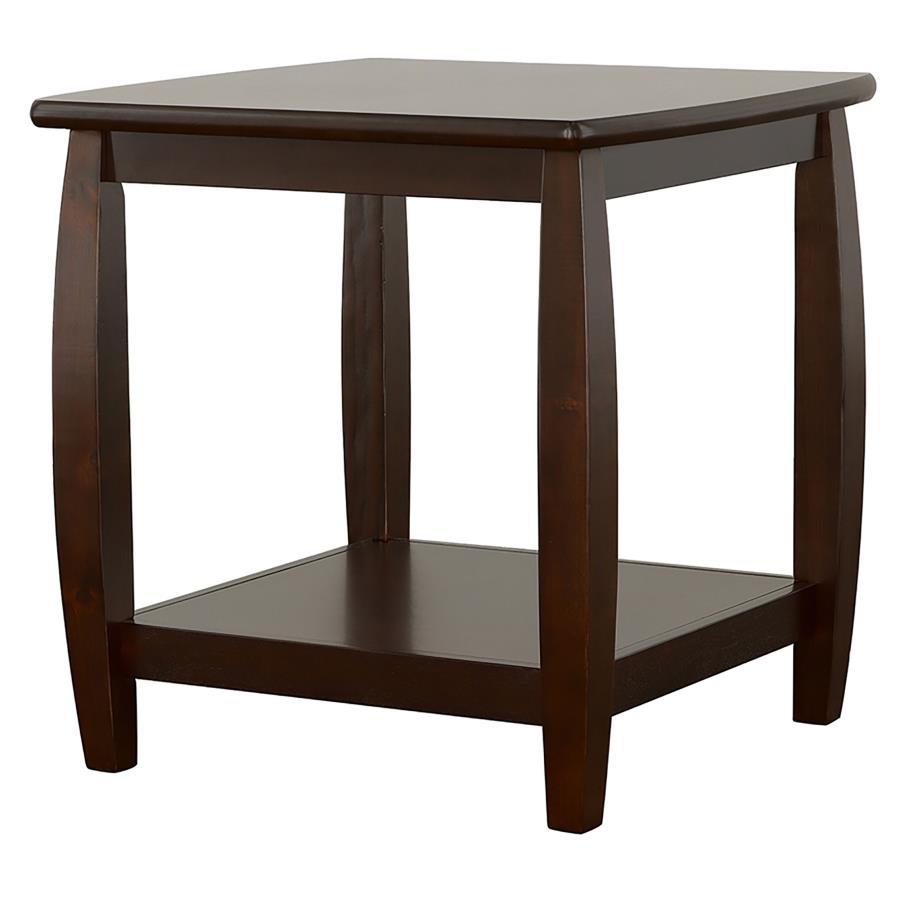 Dixon - Square End Table With Bottom Shelf - Brown