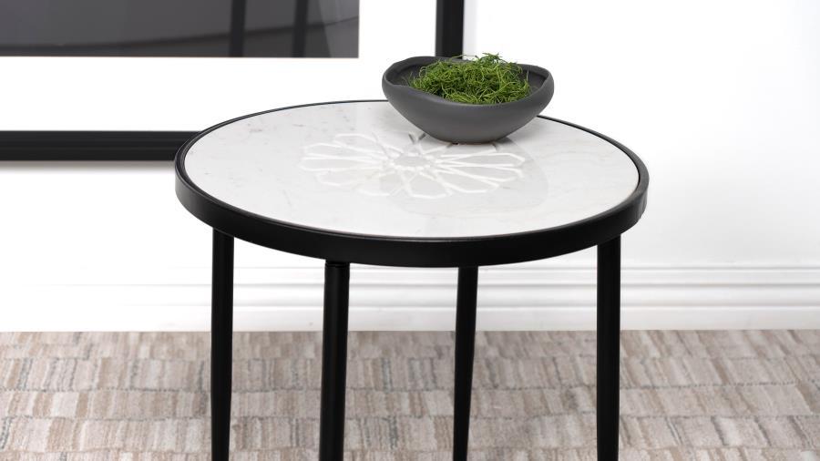 Side Table - White / Black