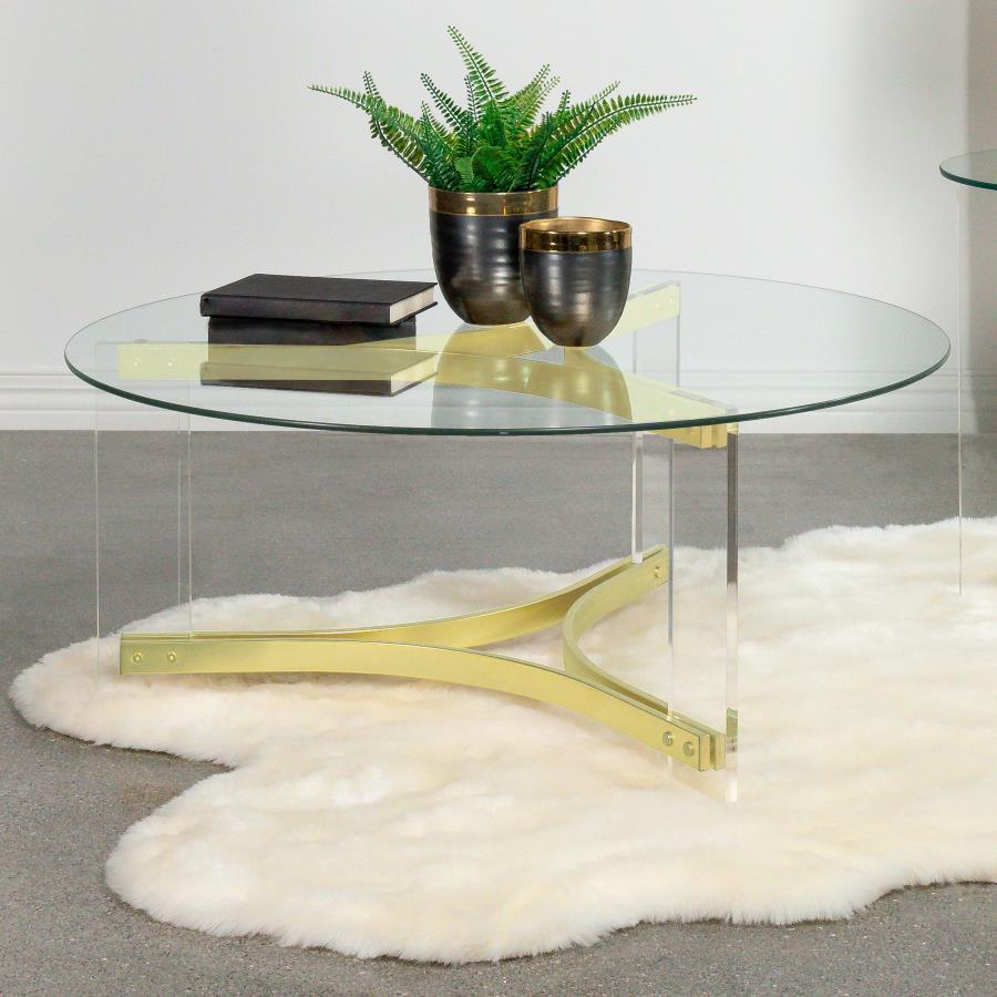 Coffee Table Glass - Yellow