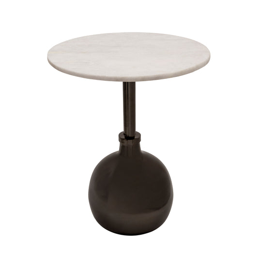 Metal Side Table With Orb Base 23" - Gunmetal