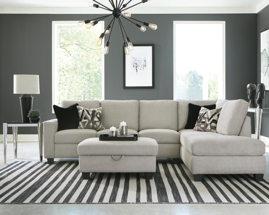 Whitson - Stationary Sectional - Pearl Silver