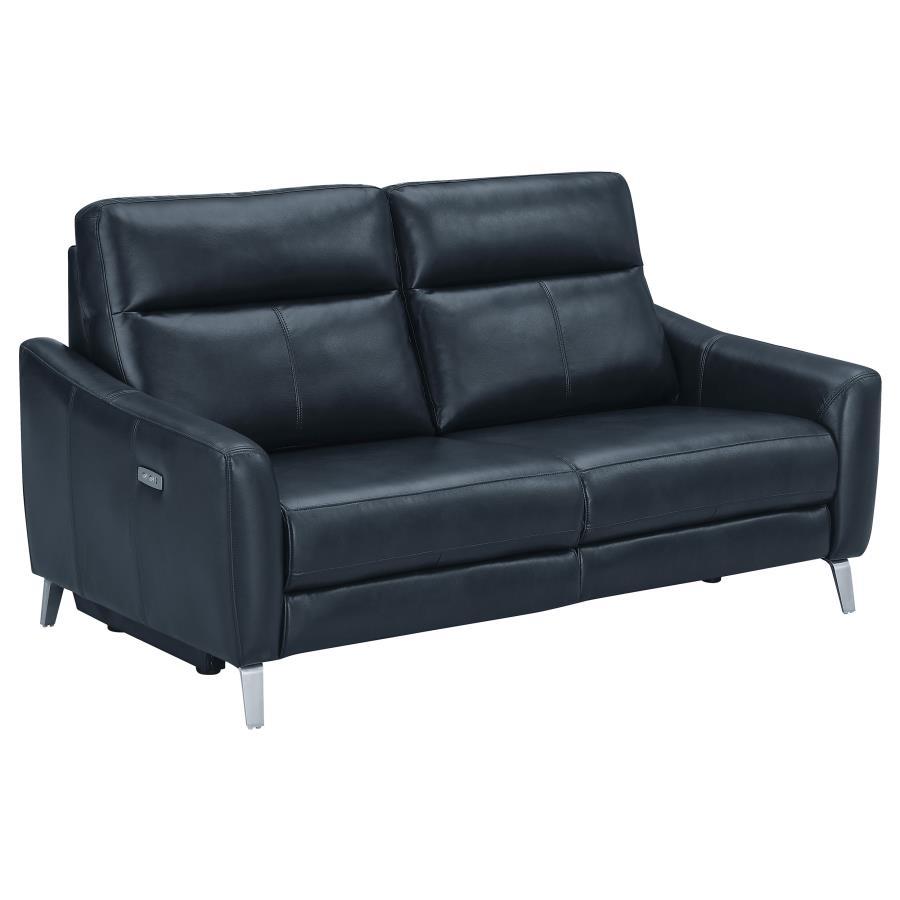 Derek - 3 Piece Power Reclining Living Room Sets - Blue