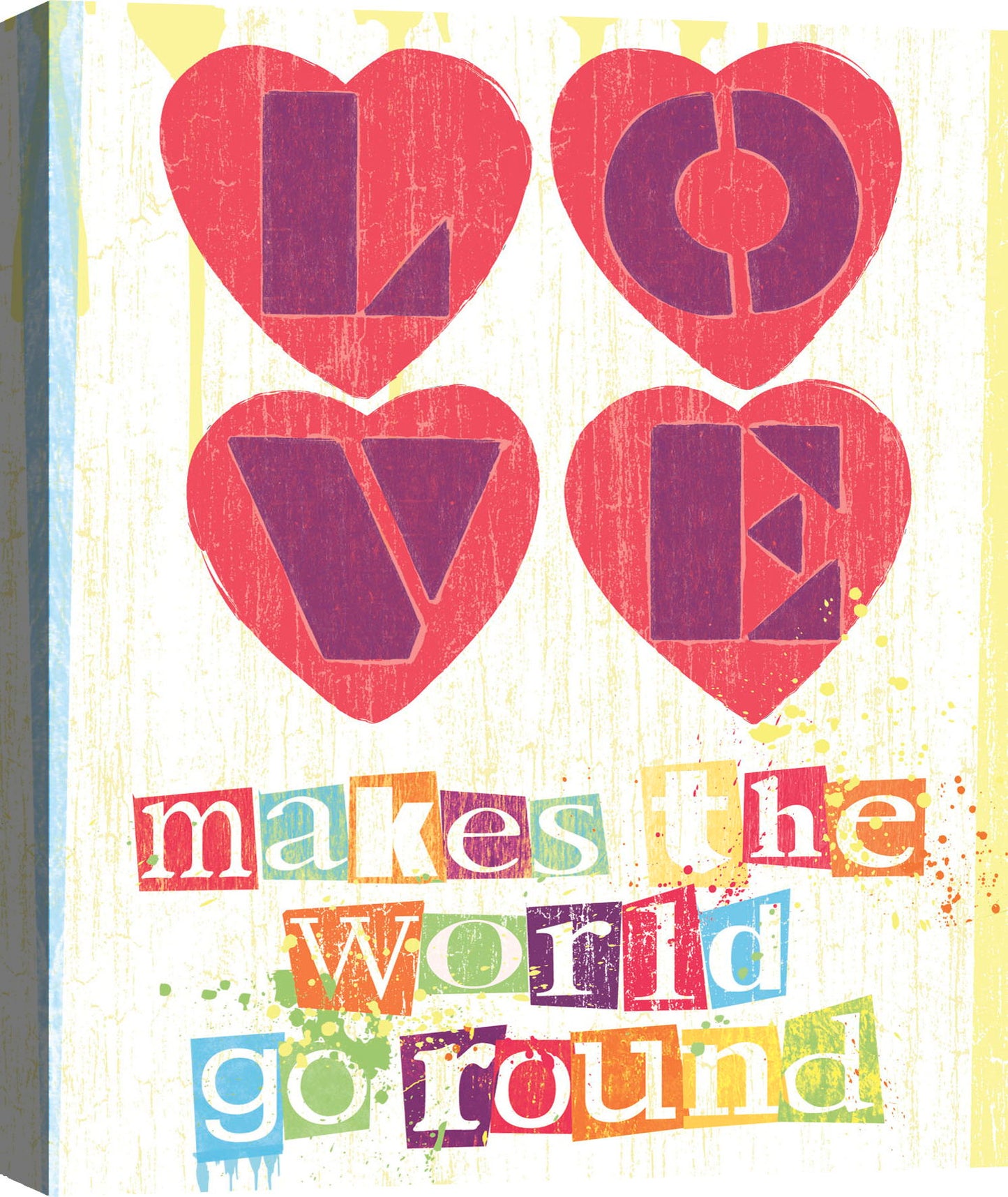 Mixed Media Canvas Love Makes The World Go Round T24 X 16