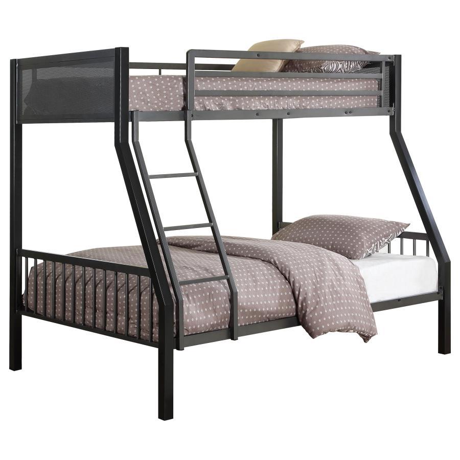 Meyers - 2 Piece Set (Twin Over Full Bunk Bed and Loft Add-On) - Black