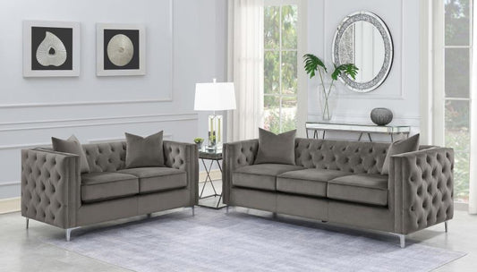 Phoebe - 2 Piece Living Room Set (Sofa and Loveseat) - Dark Gray