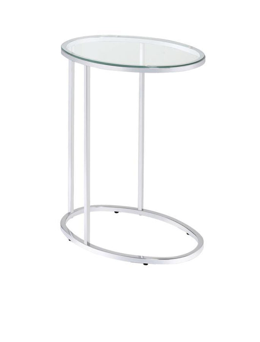 Kyle - Oval Snack Table - Pearl Silver