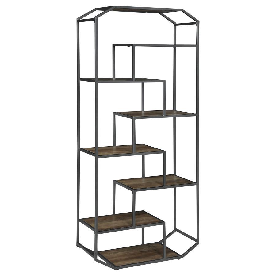 Leland - 6-Shelf Bookcase - Brown