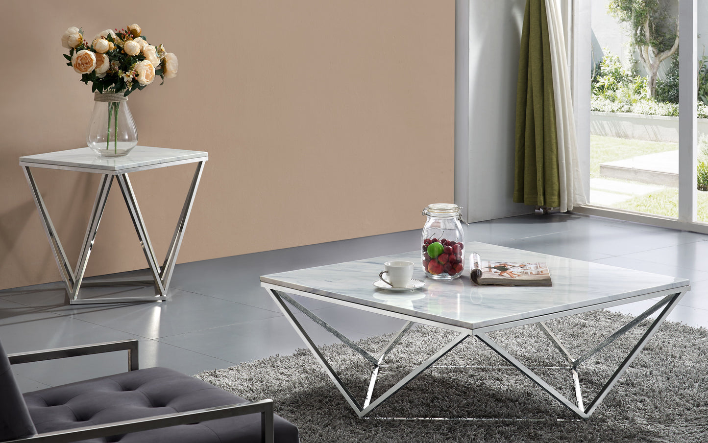 Skylar - Coffee Table - Pearl Silver