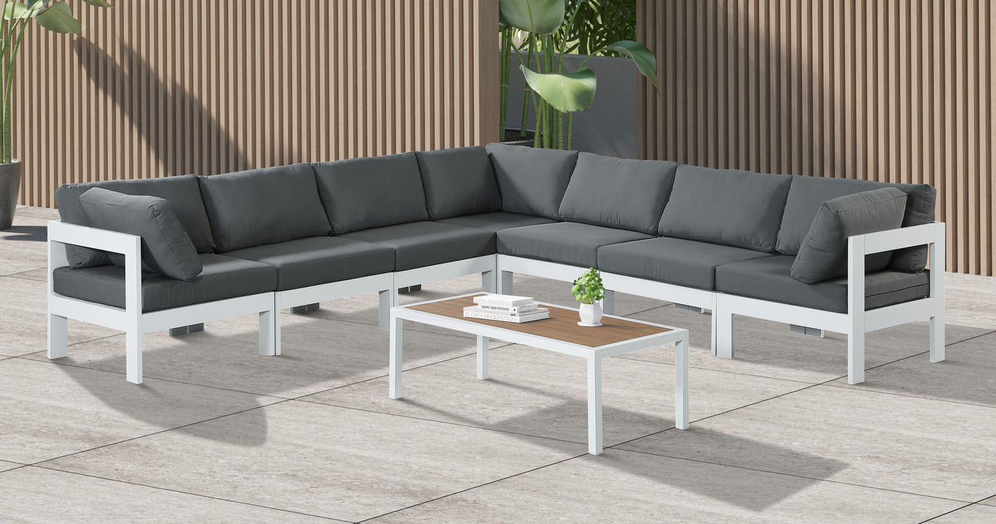 Nizuc - Outdoor Patio Modular Sectional 7 Piece - Grey - Modern & Contemporary