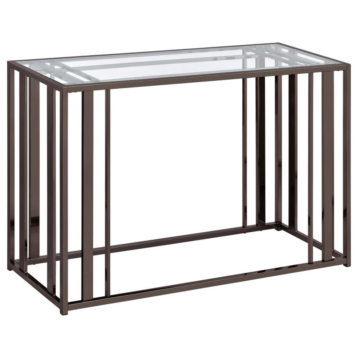 Sofa Table - Clear / Black Nickel