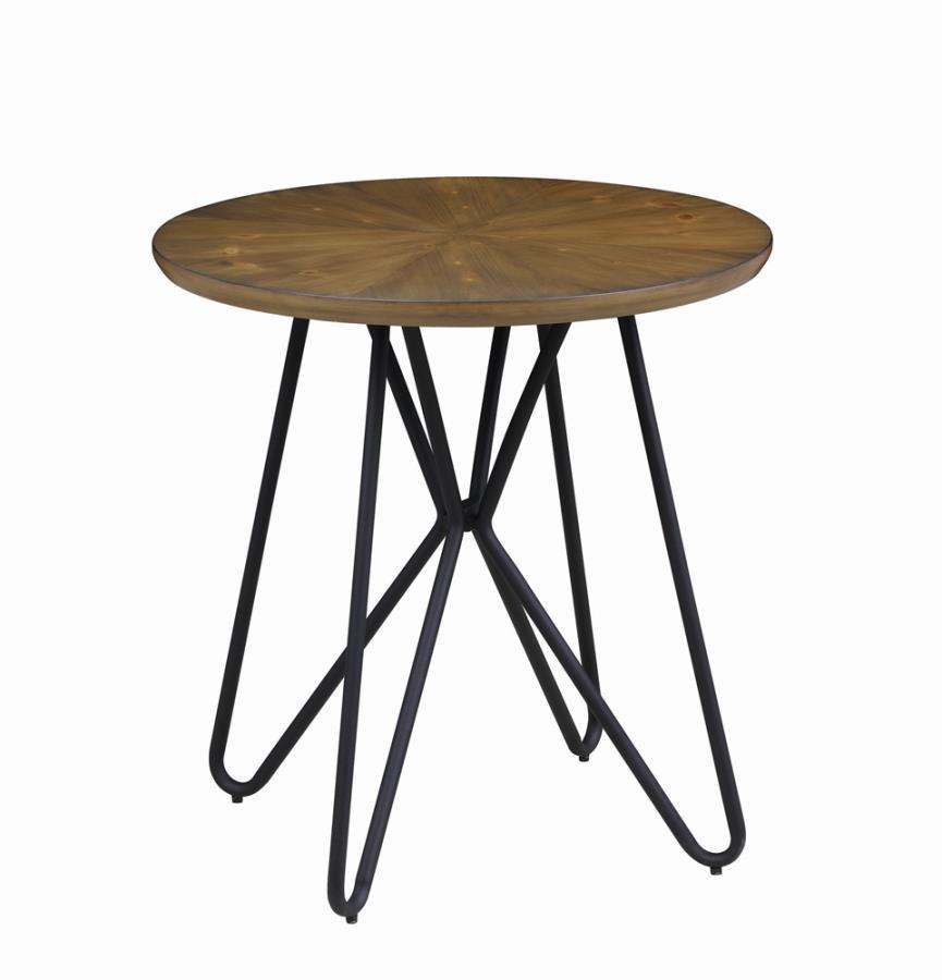 Brinnon - Round End Table - Dark Brown And Black