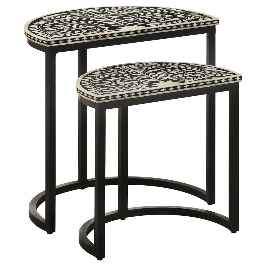 2 Pieces Nesting Tables - Black / White