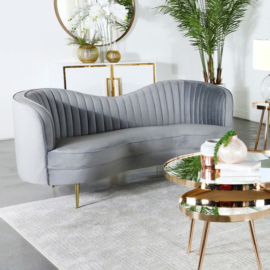 Sophia - Loveseat - Pearl Silver