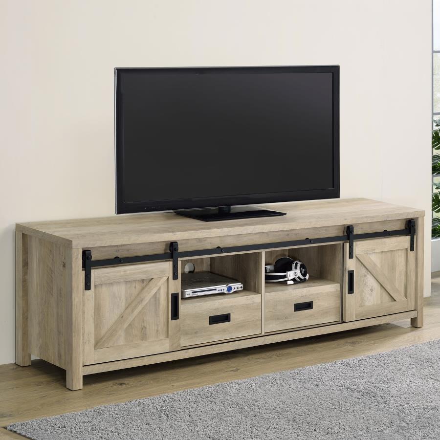 Madra - TV Console With Sliding Doors - Light Brown