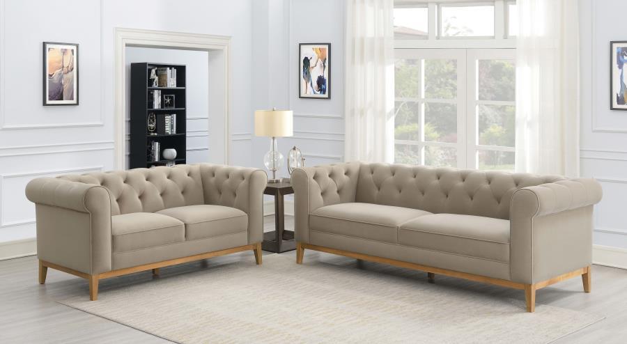 Sandrine - 2 Piece Set (Sofa And Loveseat) - Beige
