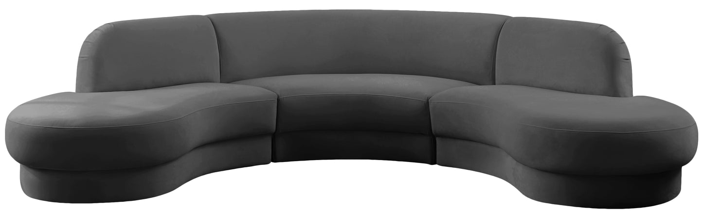 Rosa Velvet Modular 3 piece Sectional