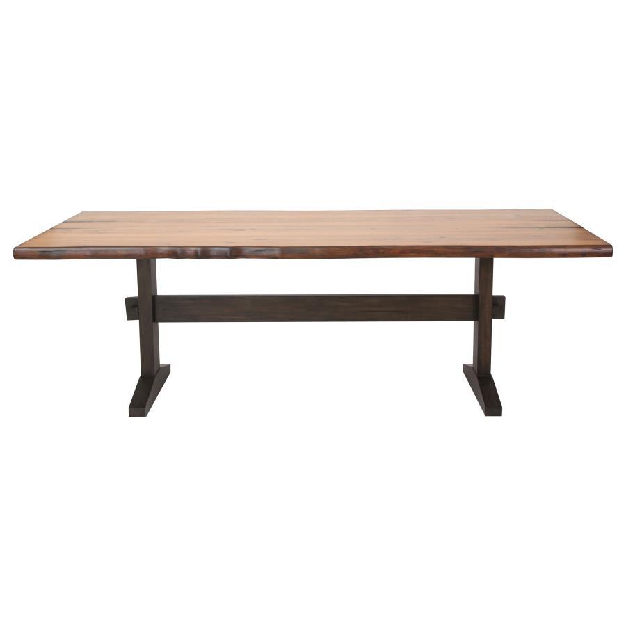 Bexley - Live Edge Trestle Dining Table - Brown