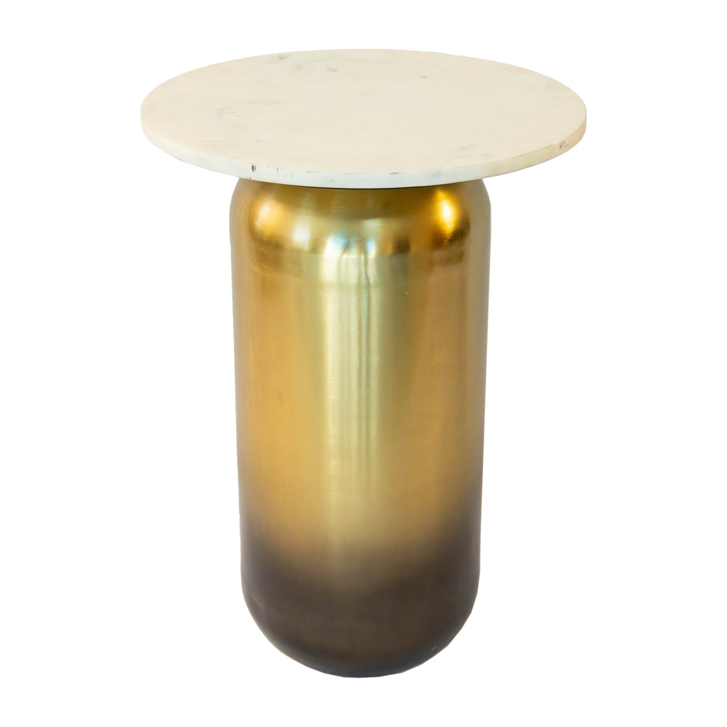 Marble / Metal Side Table 16 x 23" - White / Gold