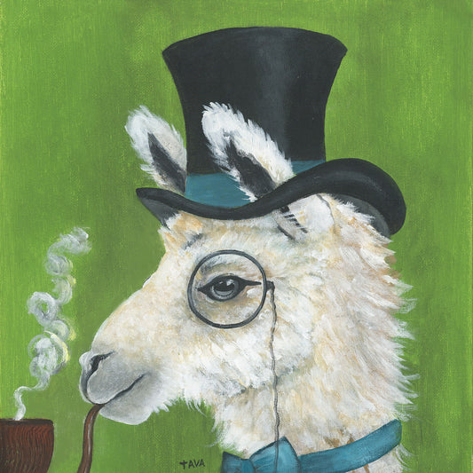 Framed - Llama And Pipe By Tava Studios
