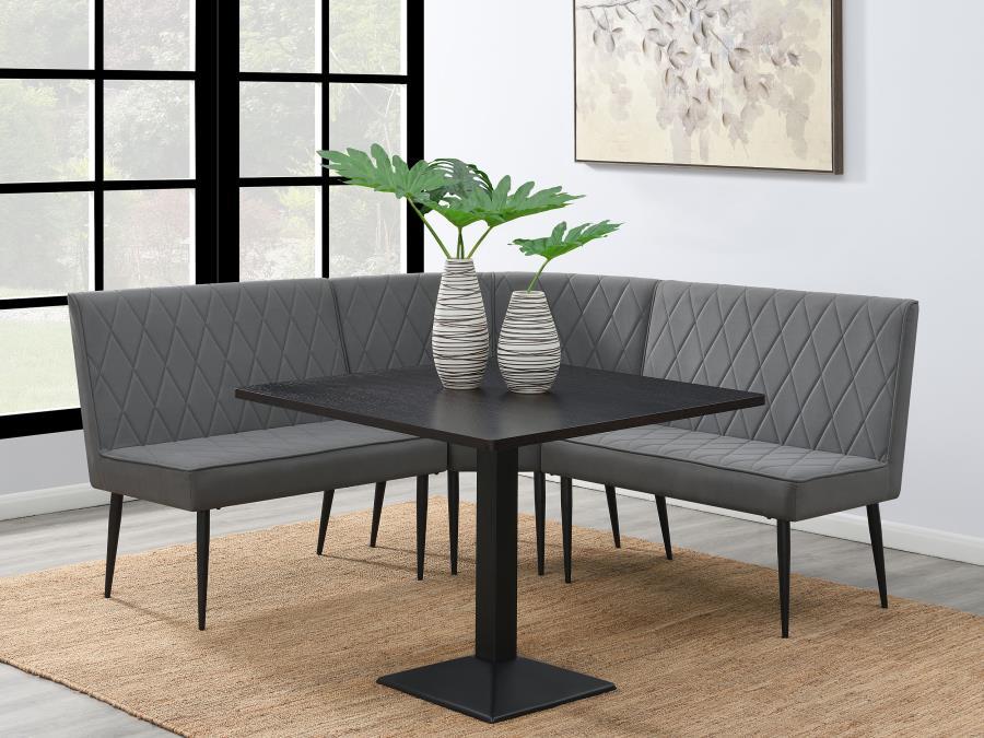 Moxee - Upholstered Tufted Corner Bench - Gray