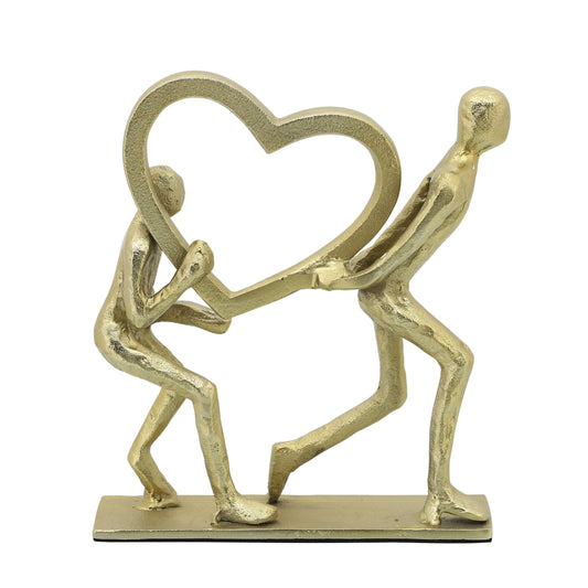 Metal Heart Couple 10" - Gold