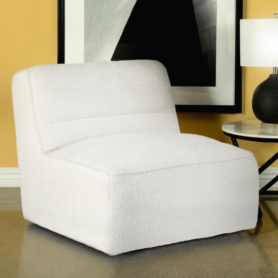 Cobie - Swivel Armless Chair - White