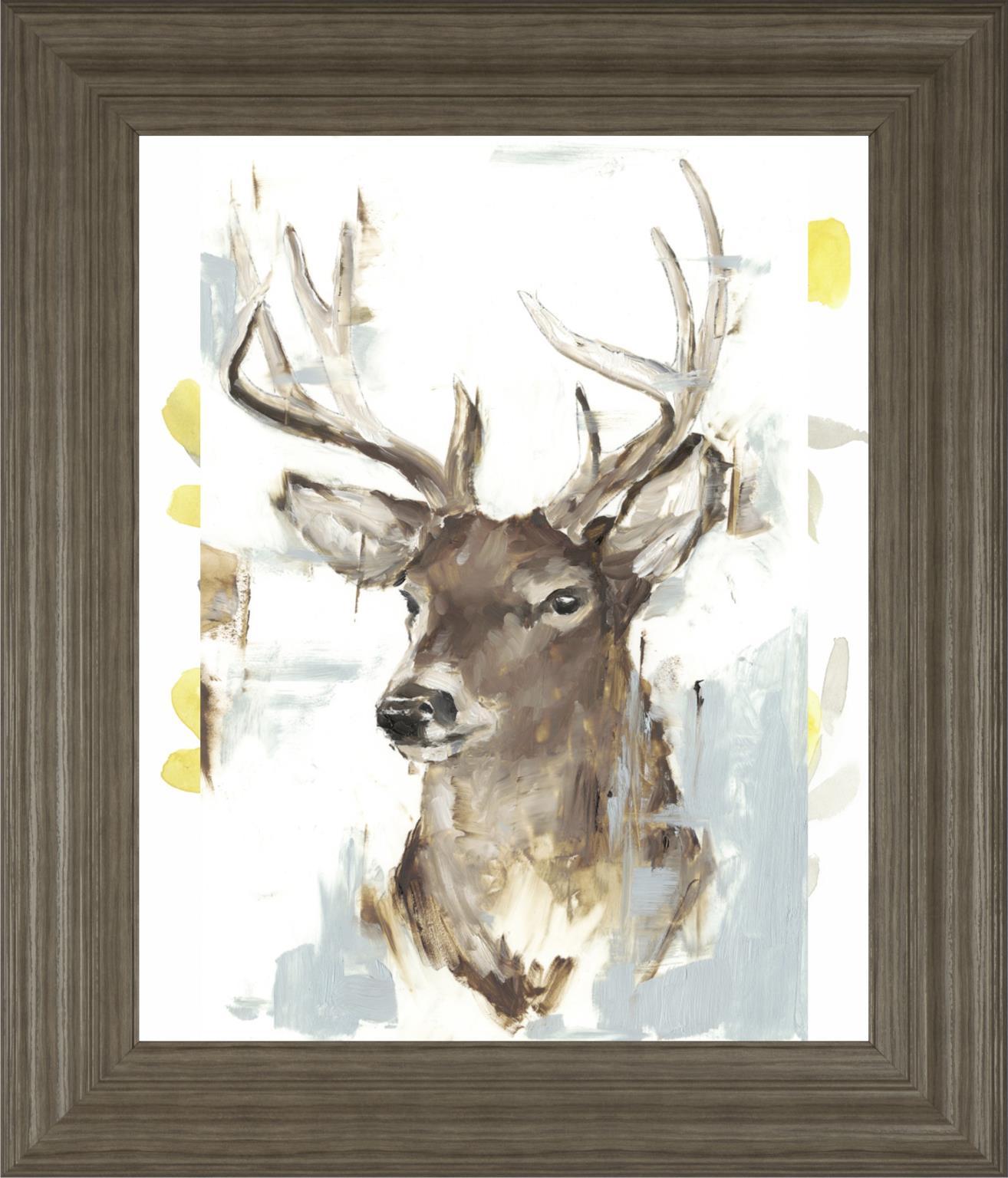 Modern Deer Mount II By Ethan Harper 22x26 - Dark Brown