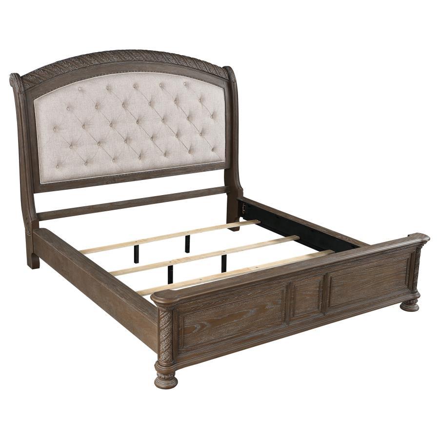 4 Piece Eastern King Bed Set - Dark Brown