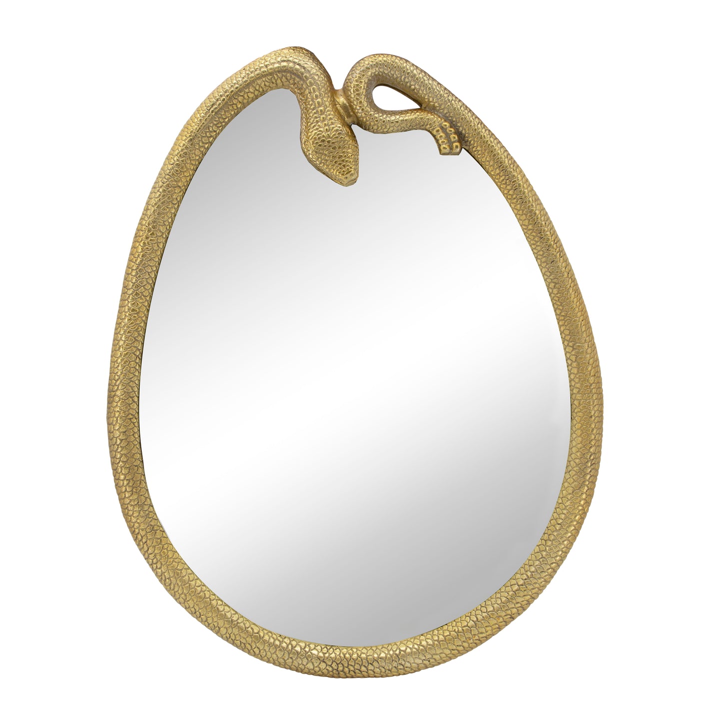 Wall Mirror With Snake Accent 29" - Gold