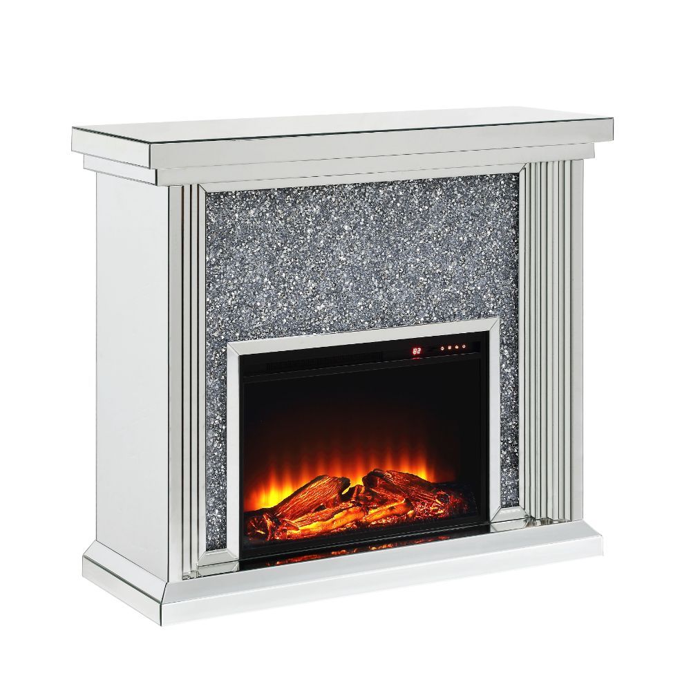 Norae - Fireplace - Mirrored & Faux Diamonds - 40"