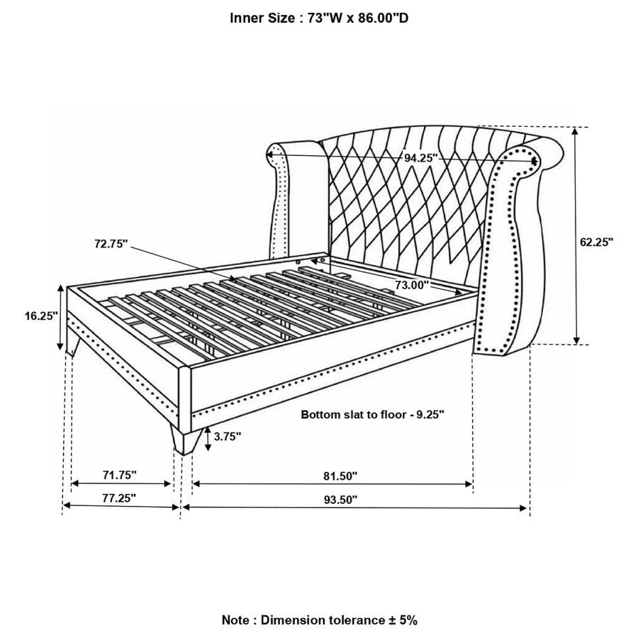 Barzini - Wingback Tufted Bed