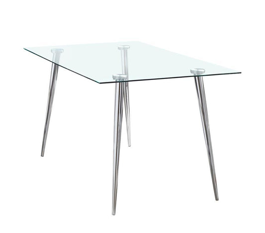 Gilman - Rectangle Glass Top Dining Table - White