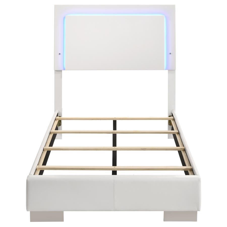 Felicity - High Headboard Panel Bed with LED Lighting