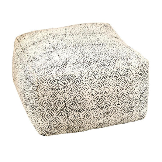 Landry - Square Upholstered Floor Pouf - White
