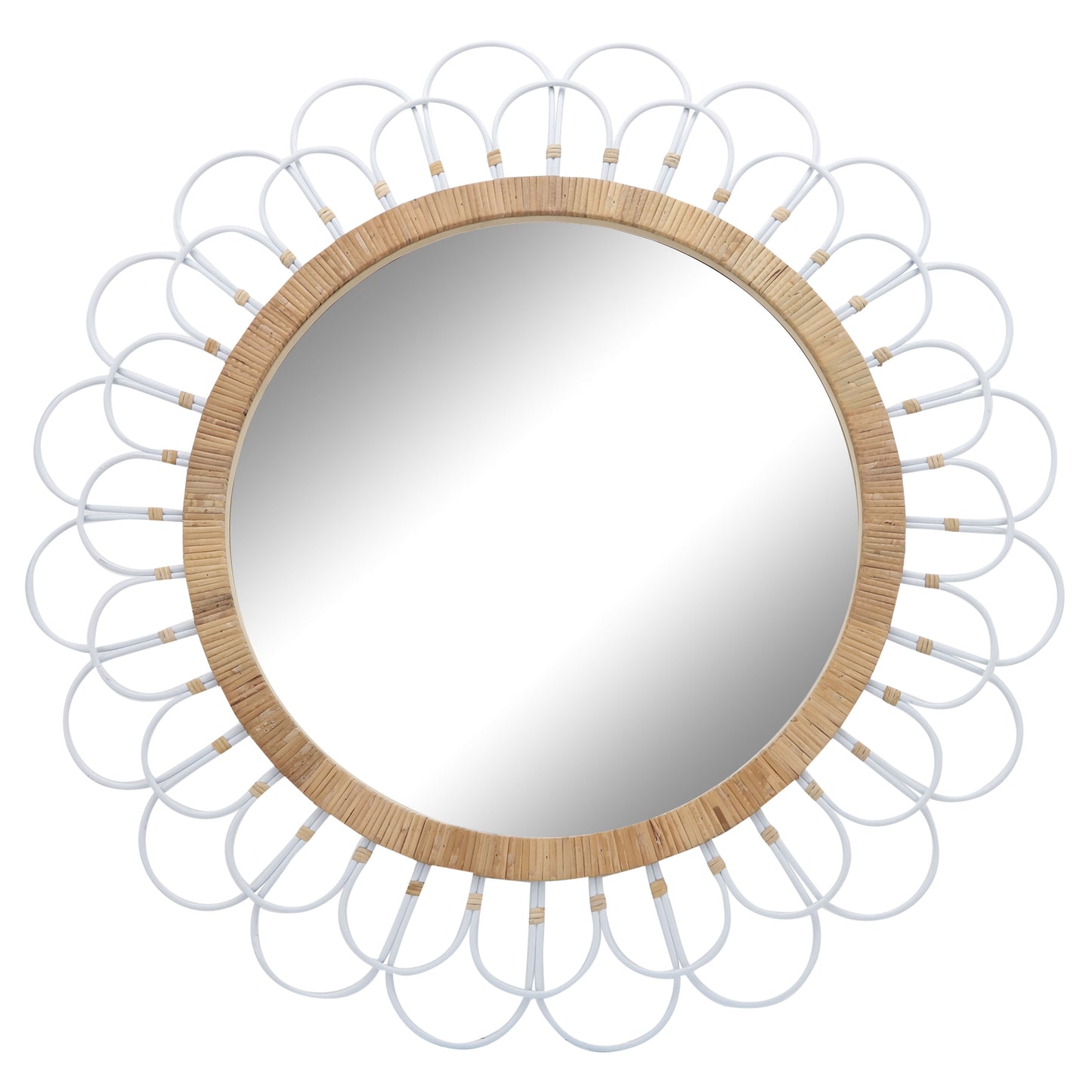 Daisy Wall Mirror 36" - White