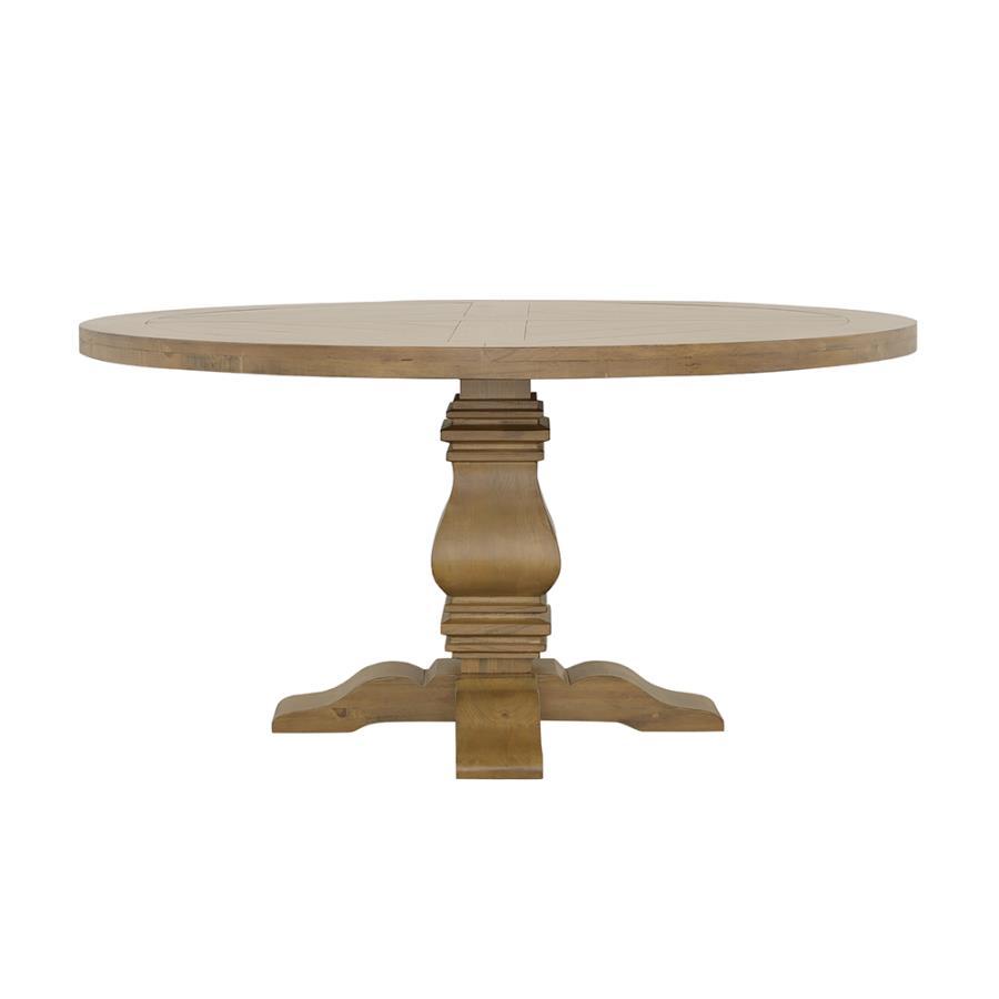 Florence - Round Pedestal Dining Table - Brown