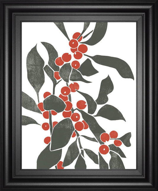 Colorblock Berry Branch IV By Emma Scarvey 22x26 - Red
