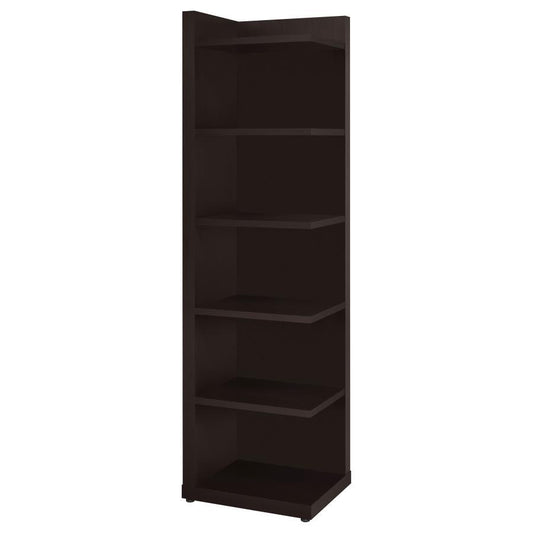 Pinckard - 6-tier Corner Bookcase - Brown