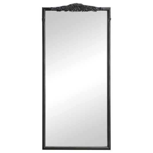 Sylvie - Rectangular Floor Mirror - Metal Frame - Black