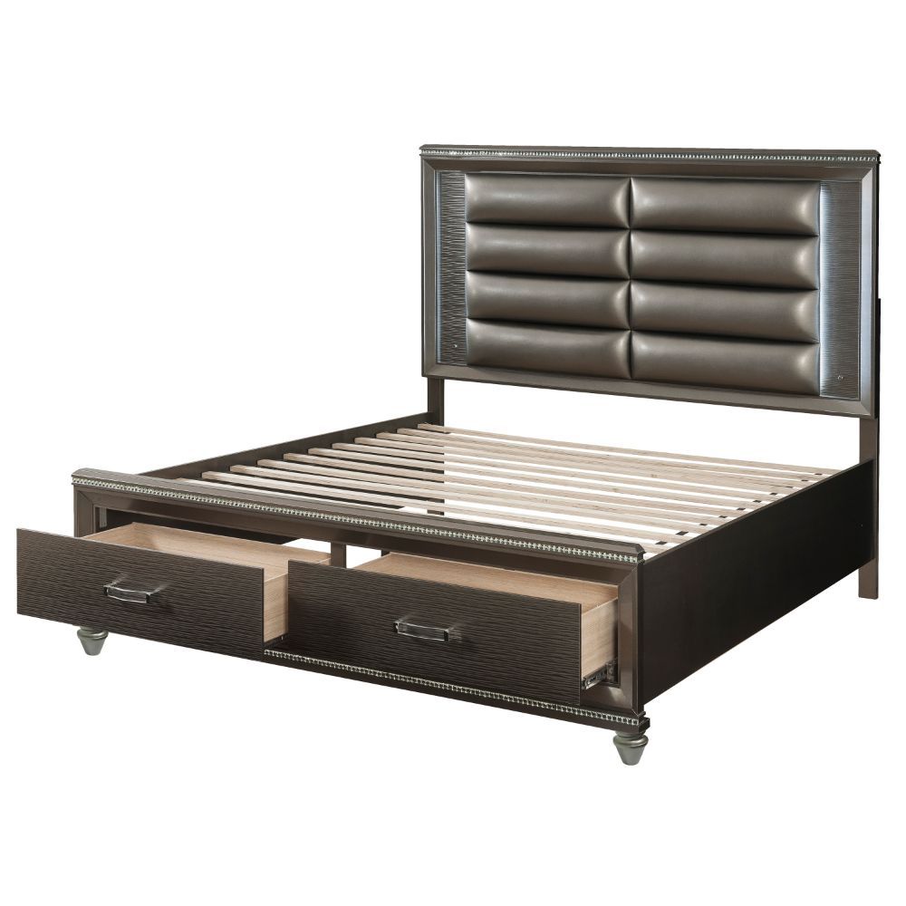 Sadie storage bed with LED lights