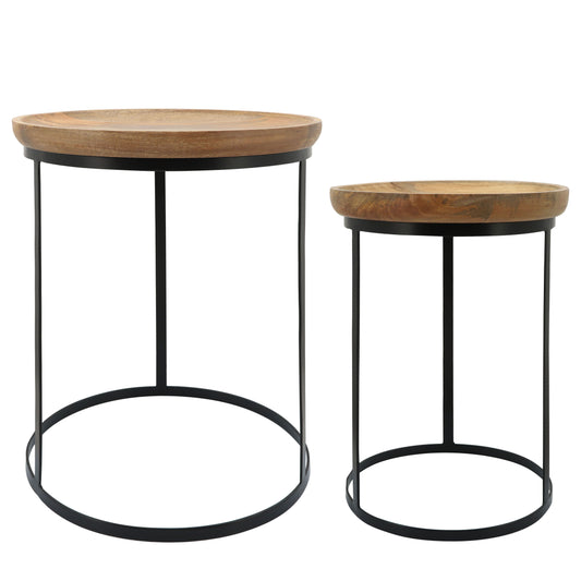 Side Tables (Set of 2) - Natural / Black