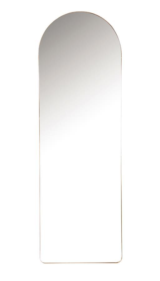 Stabler - Arch-shaped Wall Mirror With Rose Gold Frame Finish - Pearl Silver