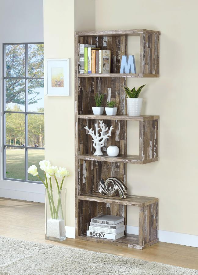 Coaster - 5-tier Alternating Boxes Design Bookcase