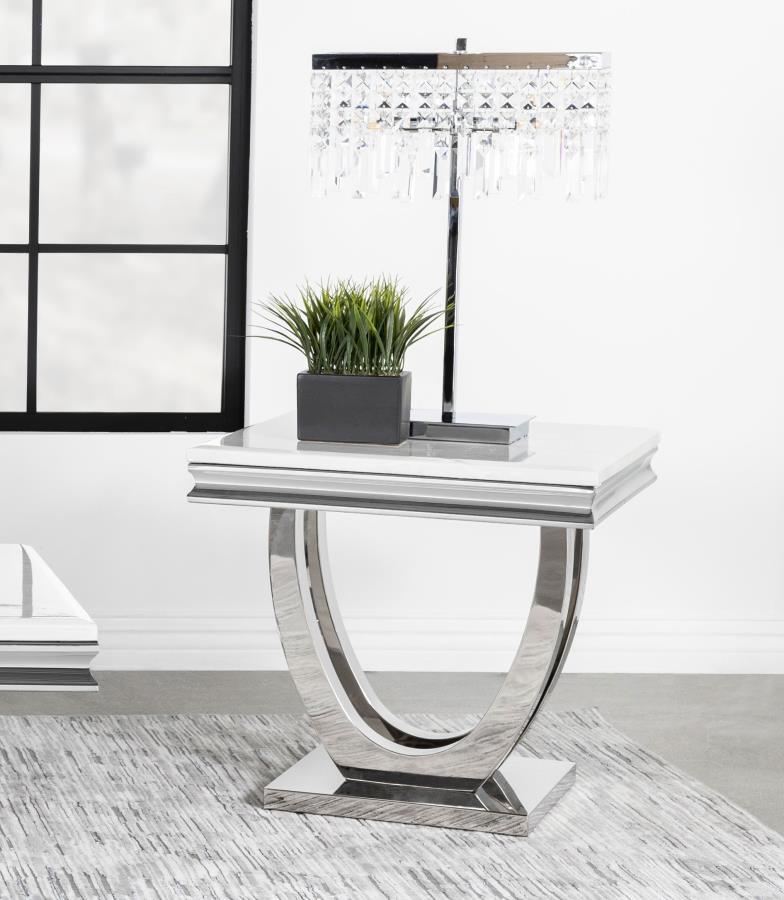 Adabella - End Table - Pearl Silver