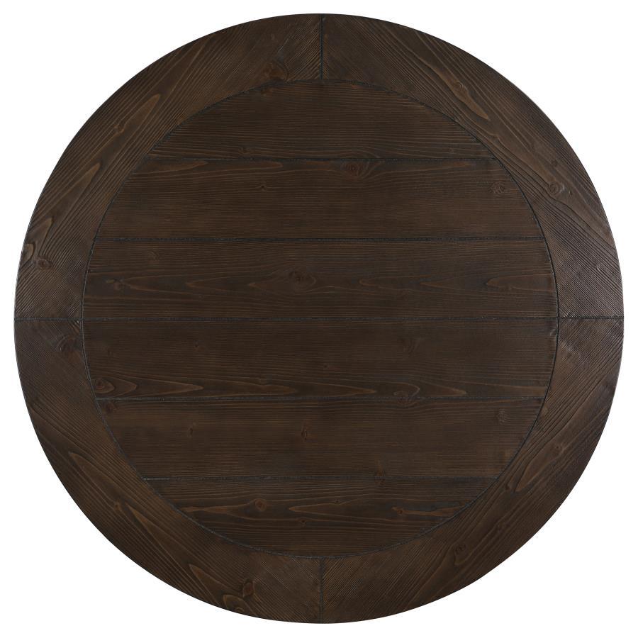 Morello - Round Coffee Table With Decorative Grooves - Brown