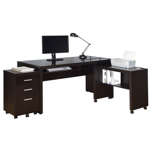 Skeena - 3 Piece Desk Set - Dark Brown