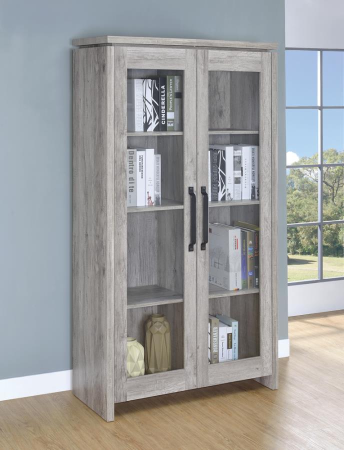 Alejo - 2-Door Tall Cabinet - Pearl Silver