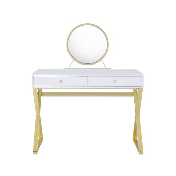 Coleen Vanity Desk W/Mirror & Jewelry Tray