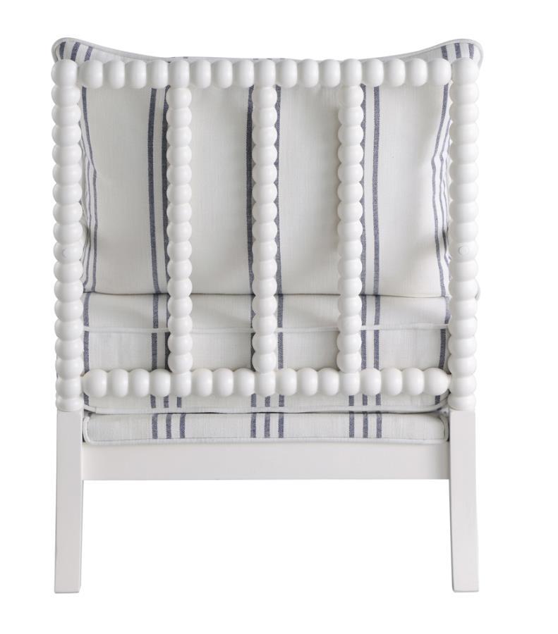 Blanchett - Upholstered Accent Chair With Spindle Accent - Pearl Silver